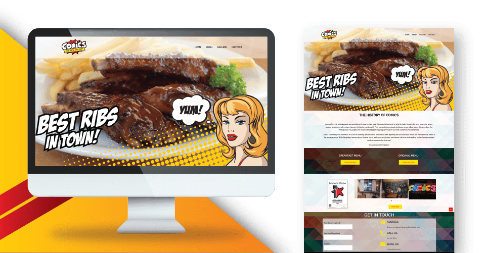 Dutchink SEO Website design Company Durban South Africa Ecommerce Social media - Comics Food Bar Case study